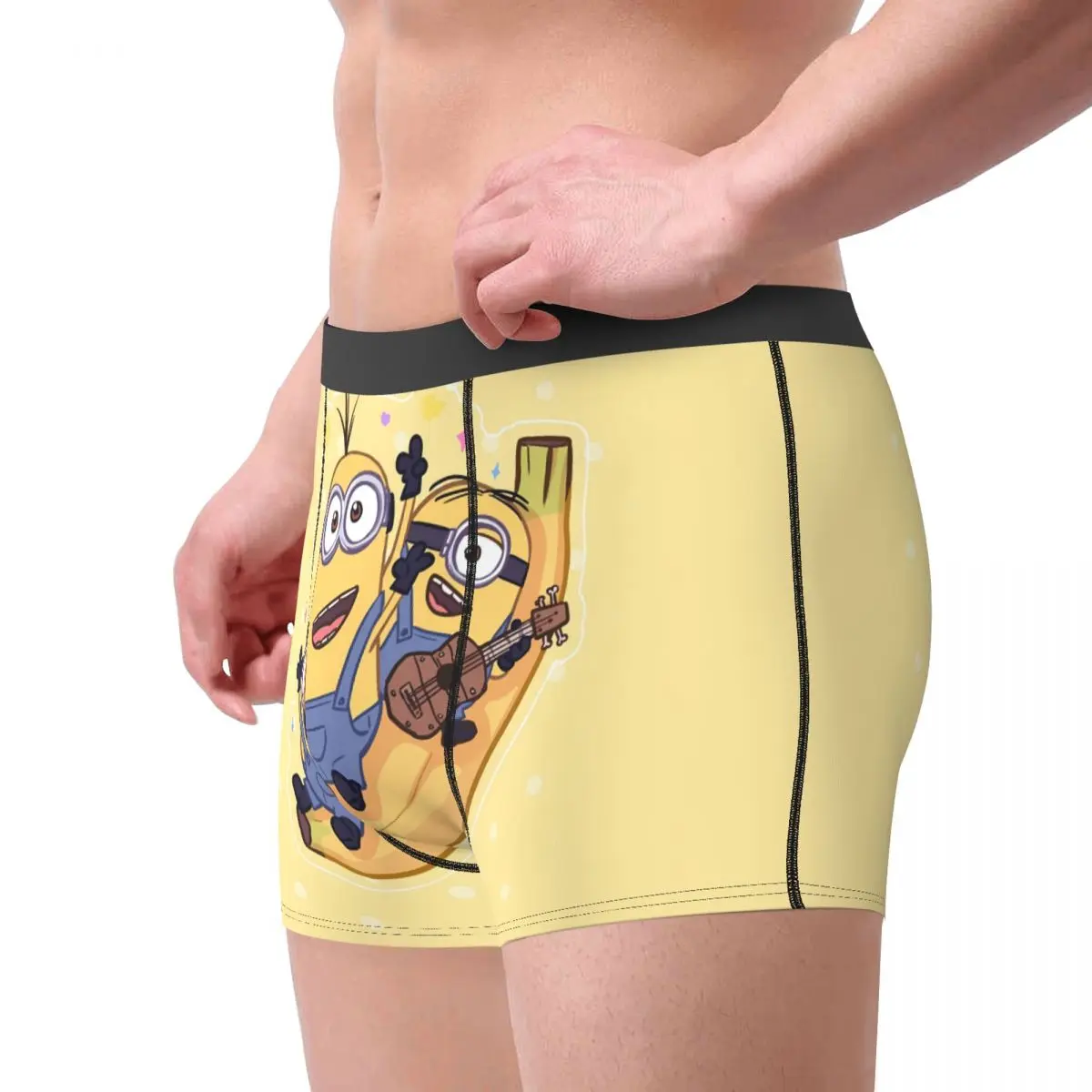 Minions Boxer Shorts bolsa de plátano ropa interior de alta calidad personalizado DIY Boxer breve Sexy suave hombres calzoncillos de gran tamaño