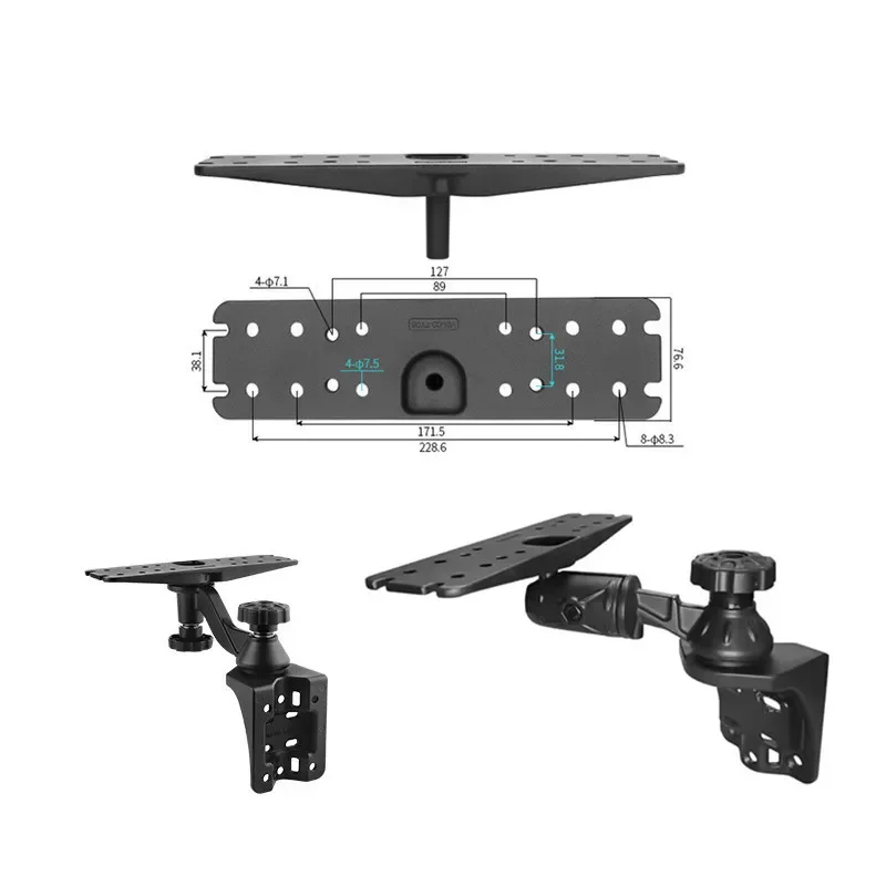 Horizontal Marine Mount With 6''  Swing Arm System for Fishfinders, GPS, Chartplotters