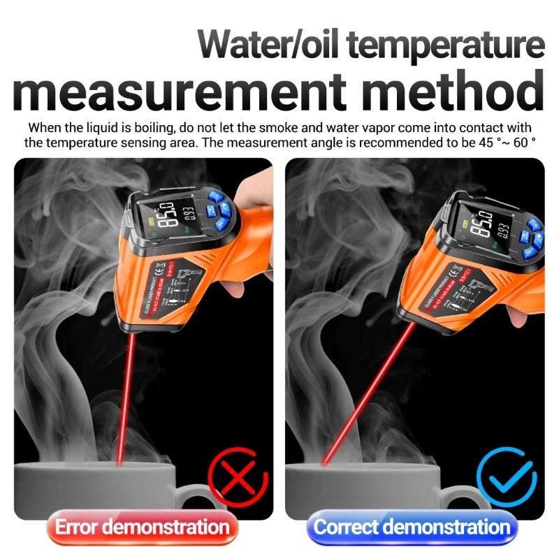 TH06 Termometro Pistola temperatura a infrarossi Schermo inverso 0,1 ~ 1,00 Sensore rilevatore senza contatto