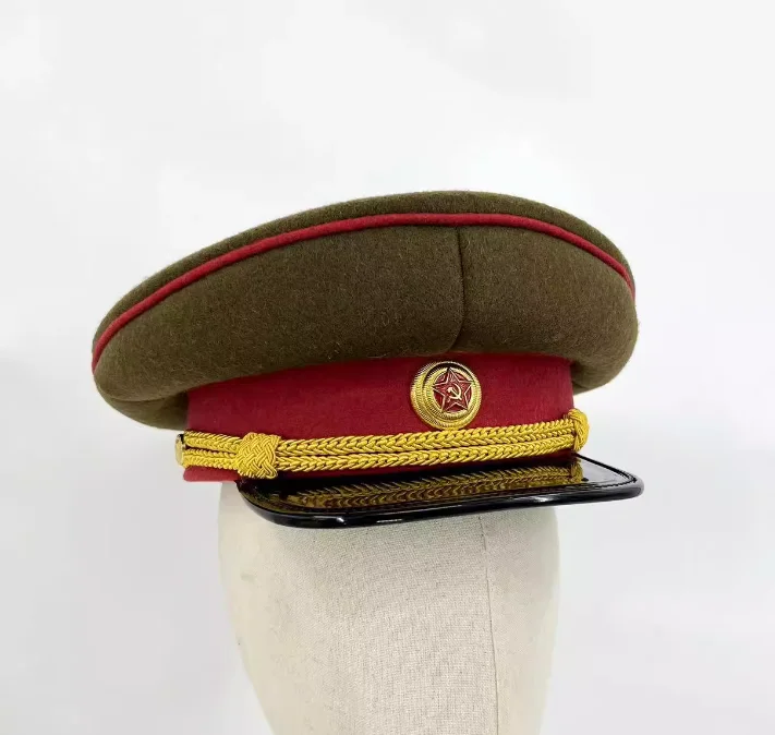 Sovjet Marshal Hoed Stalin Parade Hoed Grote Rand Hoed Sovjet Rood Leger Maarschalk Uniform Hoed