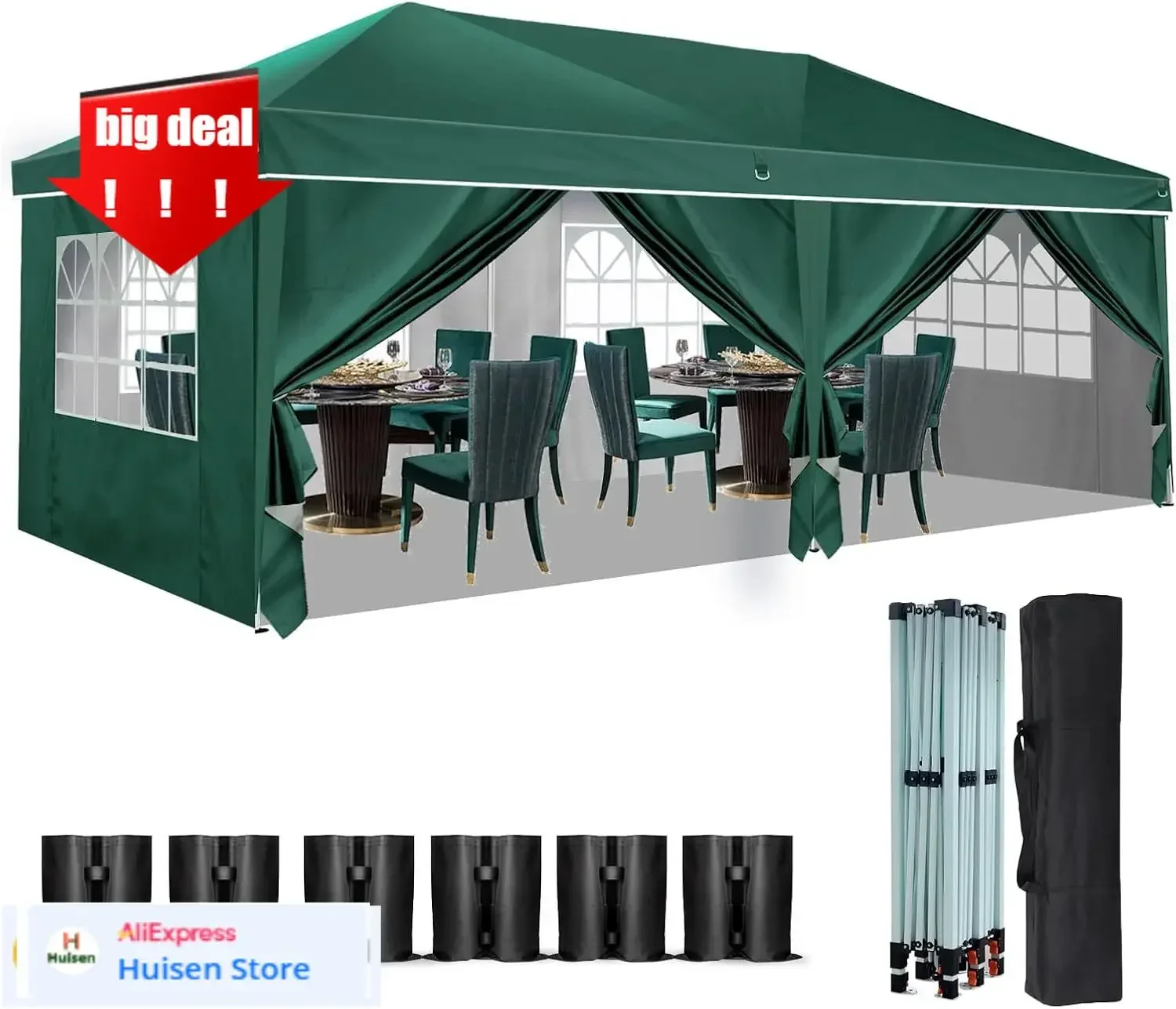 

Прочный сверхмощный всплывающий навес, навес для карспорта с защитой от ультрафиолета, водонепроницаемая ткань, регулируемая высота и простая сборка –