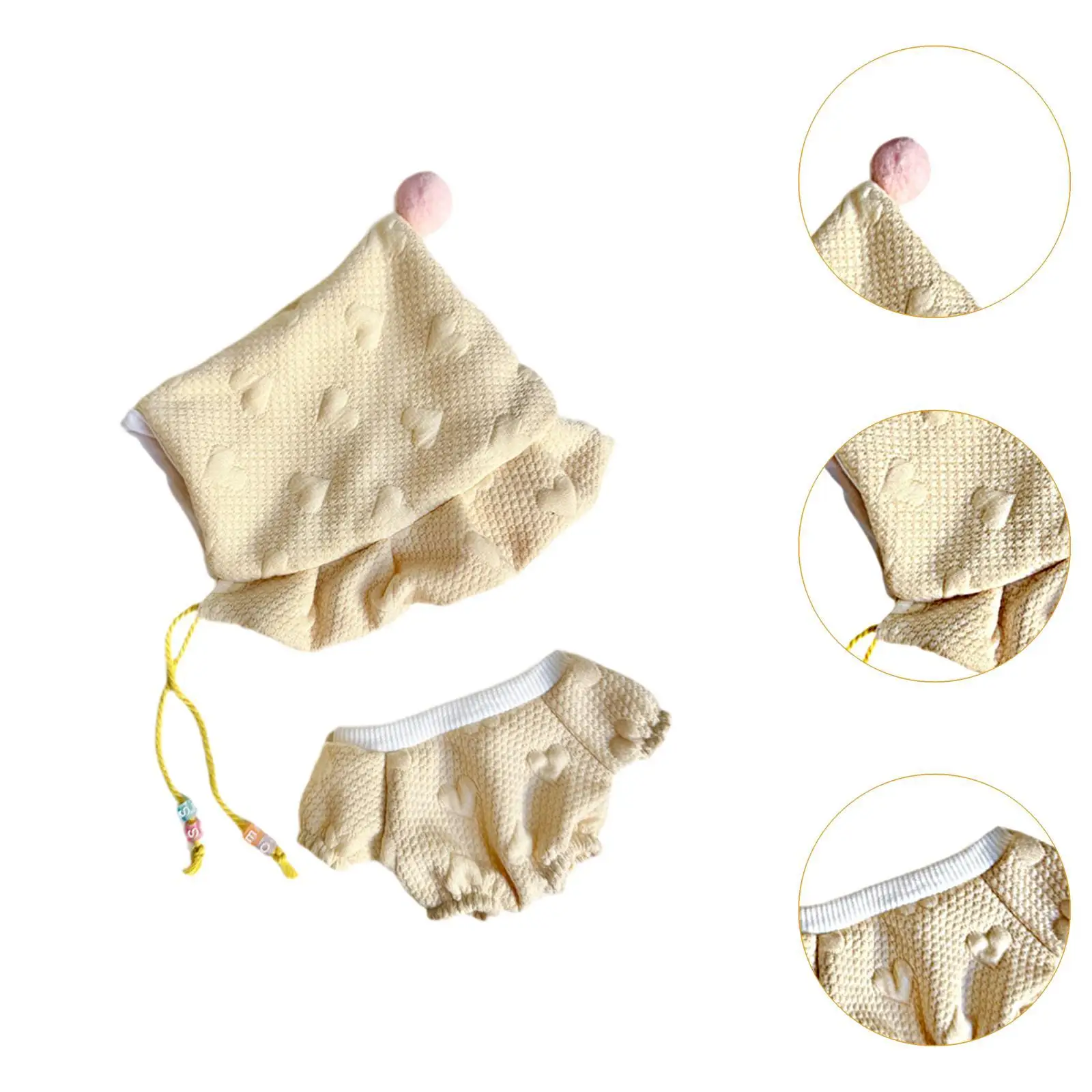 2 pçs bonecas pijamas e chapéu accs traje macacão roupas em miniatura para 8in bonecas vestir-se menino bonecas meninas presentes de aniversário