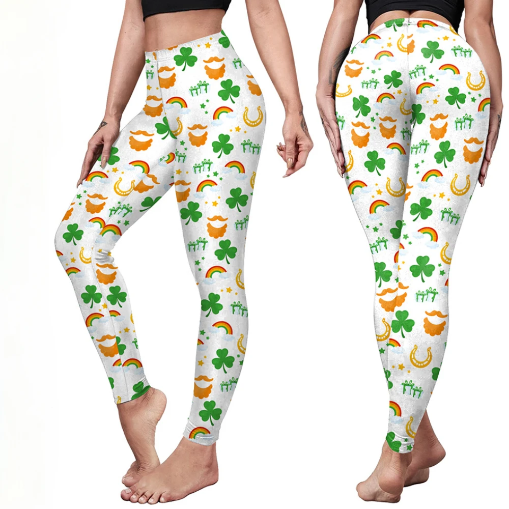 Fashion Women Leggings 3D Digital Printed Pants St. Patrick's Day Clothes Skinny High Waist Casual Leggins Irish Festival Party