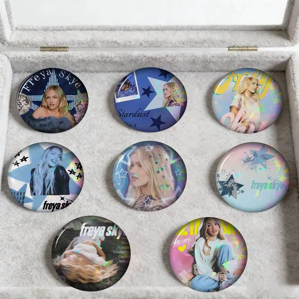 F-Freya Skye Singer   Figure Icon Badge Handmade Tinplate Brooch for Backpack Clothes Chest Ornament Gifts