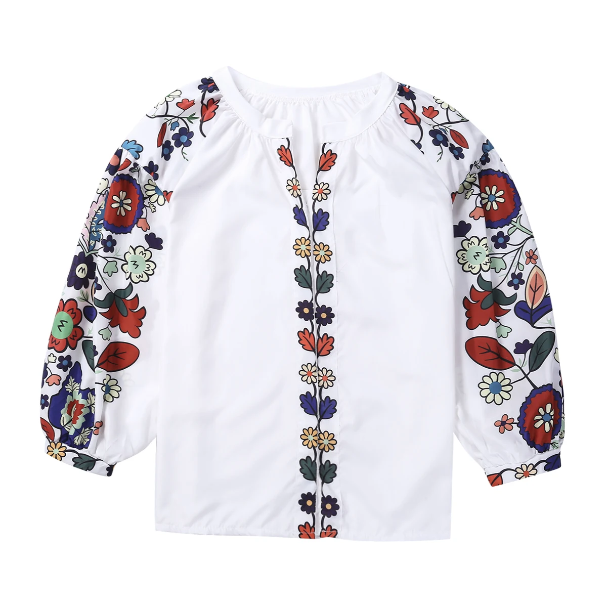 Women Summer Blouses Vintage Floral Blouse Lantern Sleeves Shirt Women Camisas Femininas Female Tops Fashion Cotton Shirts