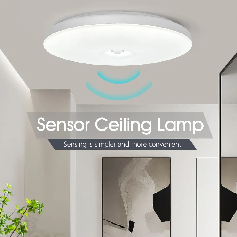 

MARPOU Sensor Ceiling Lamp Auto Delay Lighting 8W 16W Cold White Modern Ceiling Light For Corridor Garage Stair Balcony 220V