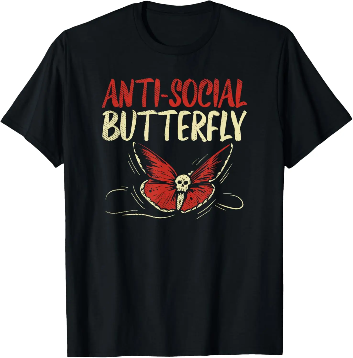 Anti Social Butterfly Goth Girl Gothic Solitude Introvert T-Shirt