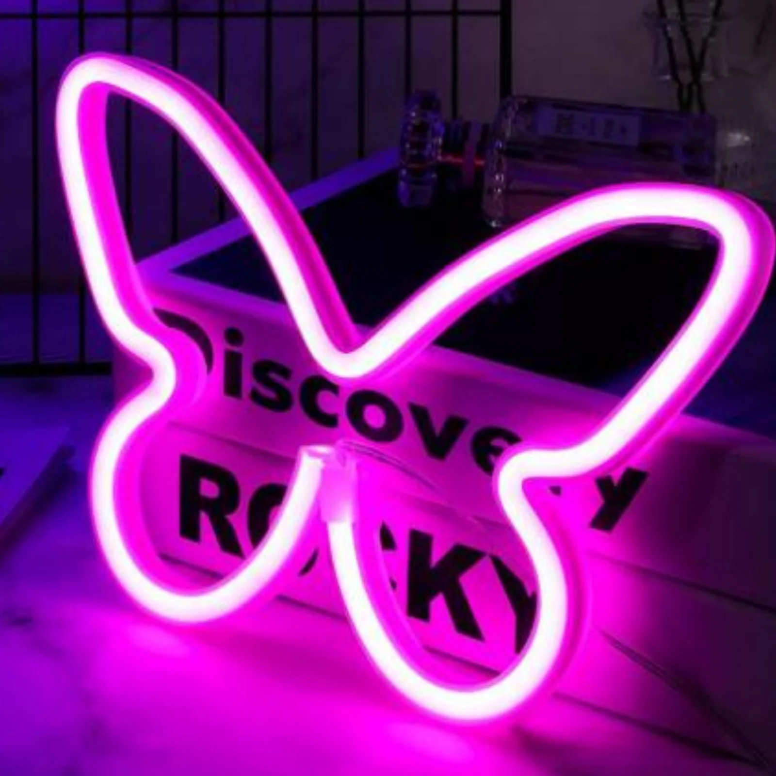 UponRay Butterfly Neon Sign Light LED Animal Logo Night Light Lamp Bulbs Wall Hanging Decor Romantic Birthday Party Room Gift