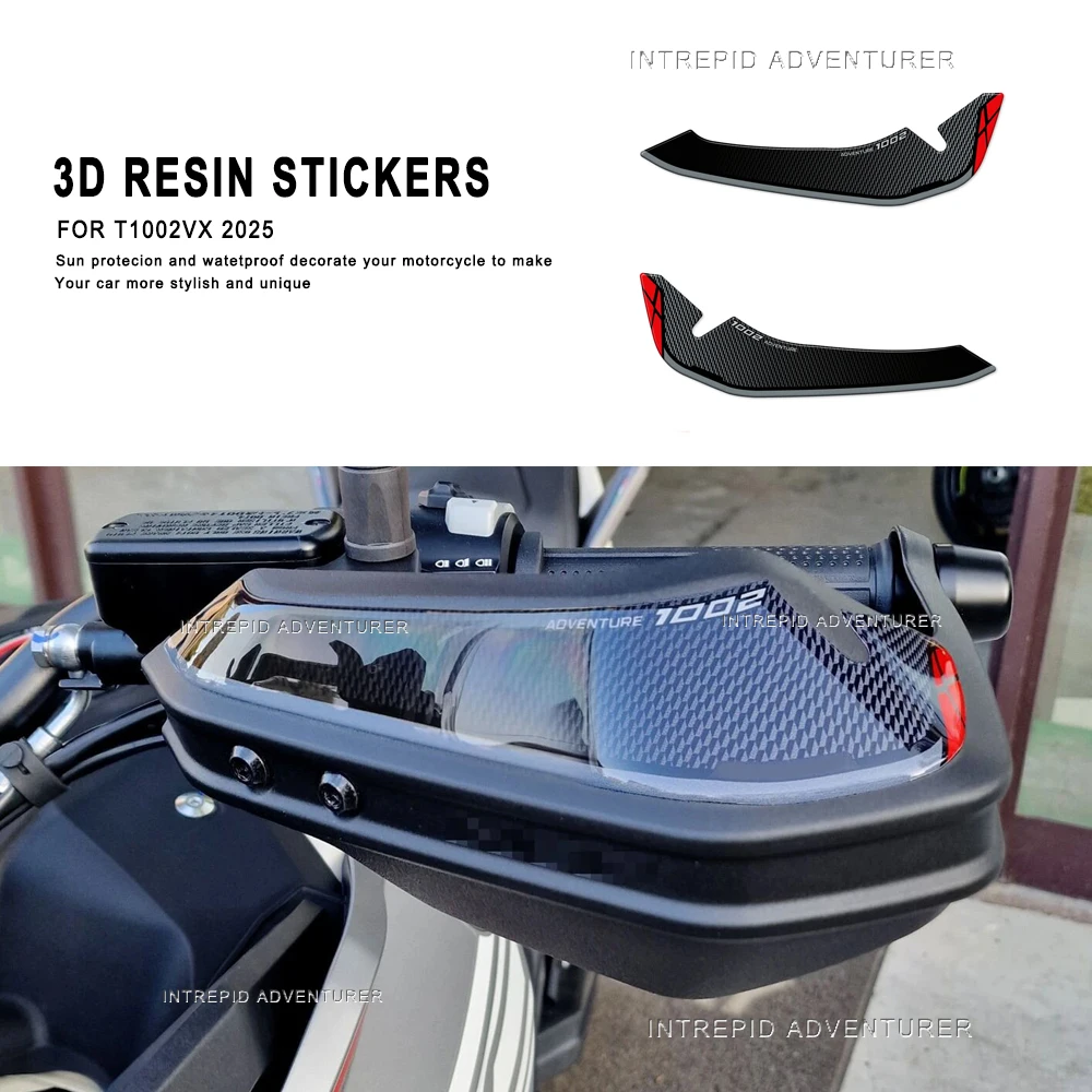 3D Resin Stickers Motorcycle Handguards Protectors Sticker Waterproof Scratch-Resistant for T 1002VX  T1002VX 2025