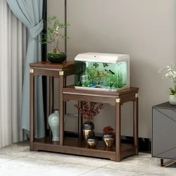 Support de rangement sur pied multicouche suspendu, support combiné haut-bas en pot, cadre de fleurs Nanmu, décoration d'intérieur de style chinois