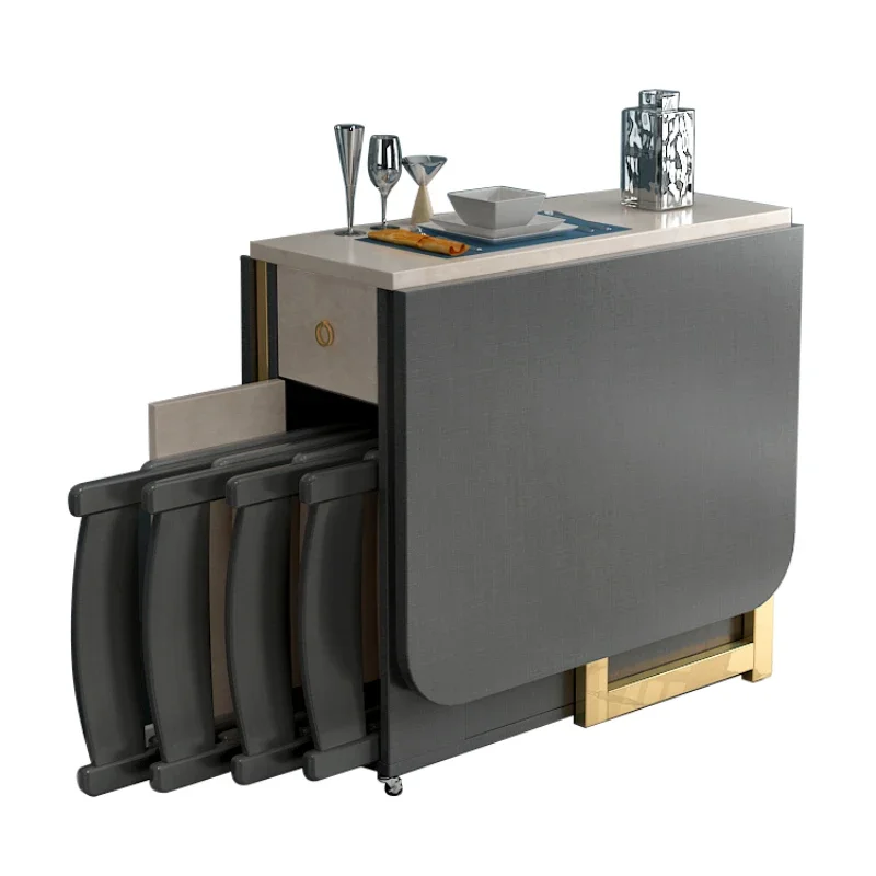 Folding Dining Tables and Chairs Set Household Small Apartment Modern Simple Table Rectangular Dining Table