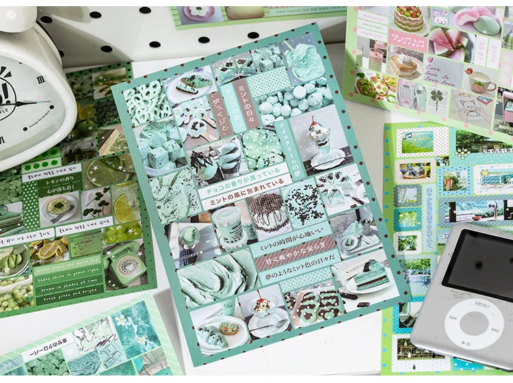TIANZI 20 Sheets Die Cut Stickers Book Cute Cartoon Decorative Scrapbooking Materials Handmade Diary Japanese Stationery Supplie