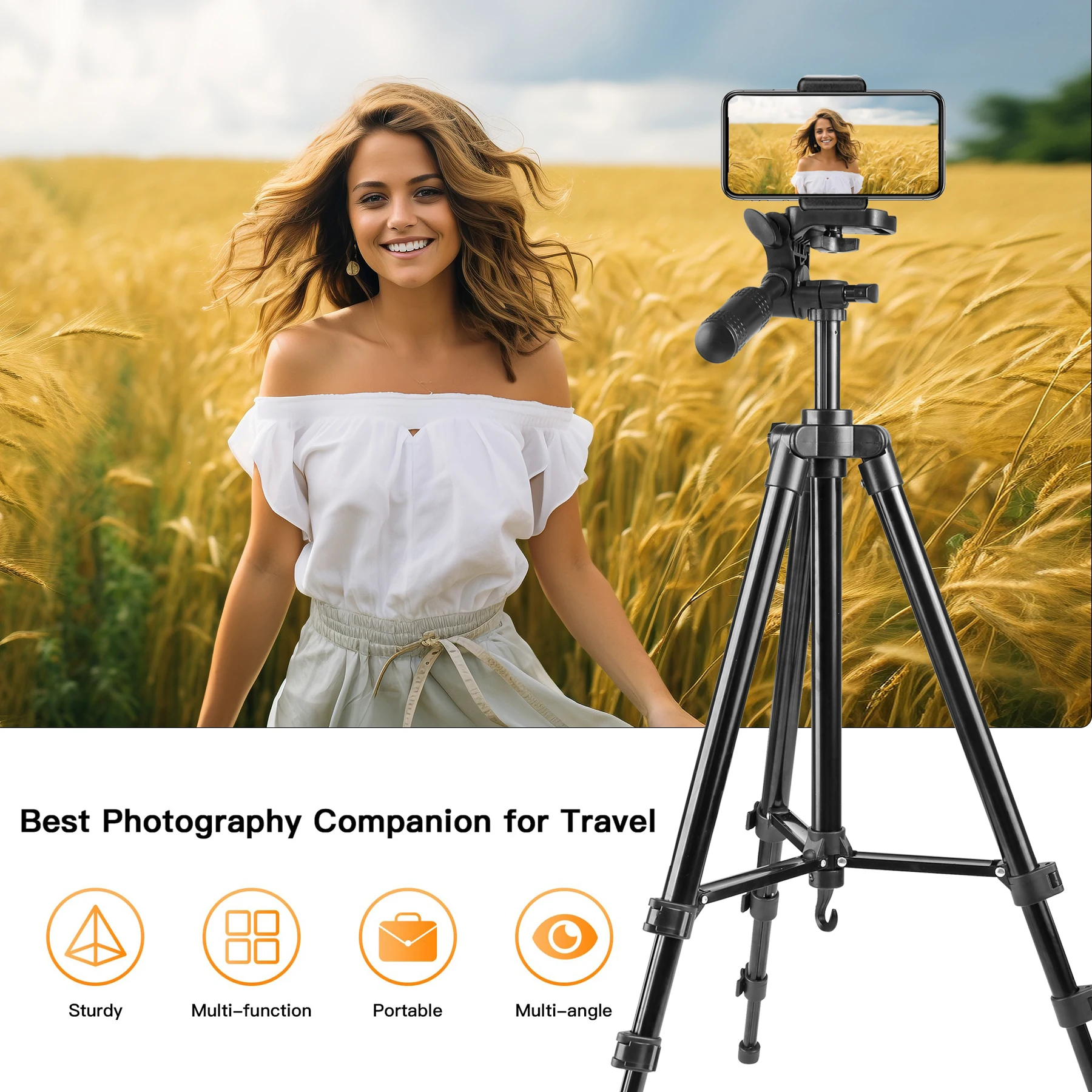 UEGOGO Q130 51 Inch Lightweight Tripod for Camera & Phone with