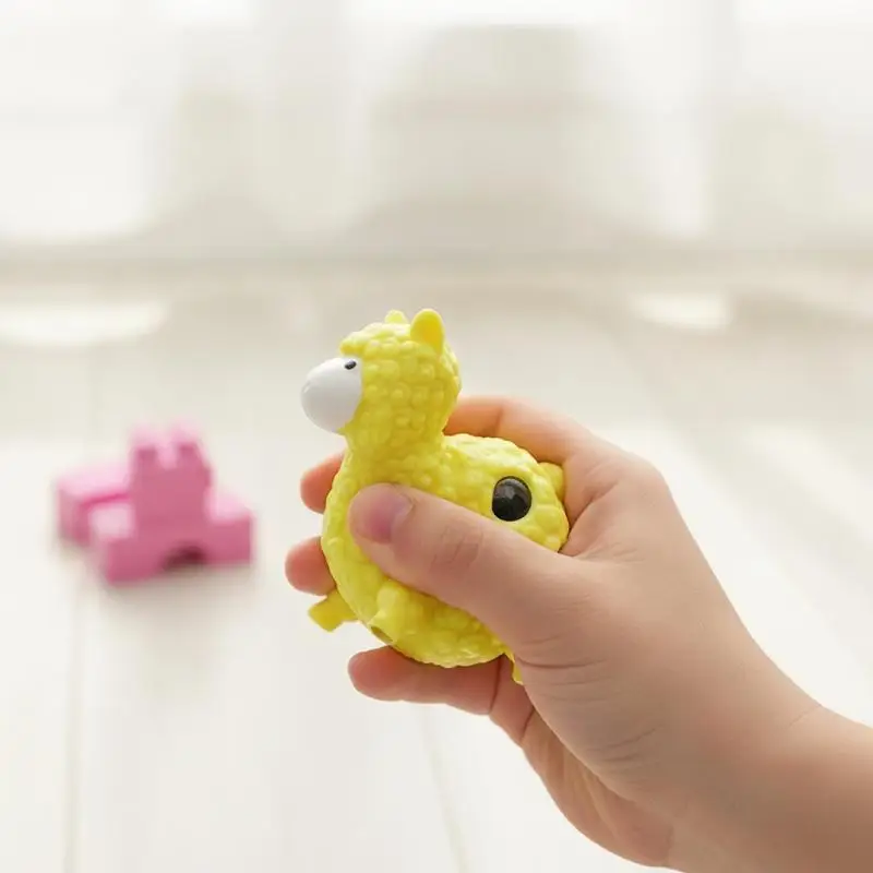 Stress Relief Alpaca Grape Squeeze Toy Portable Sensory Decompression Hand Ball for Travel School ADHD Fidget Gift