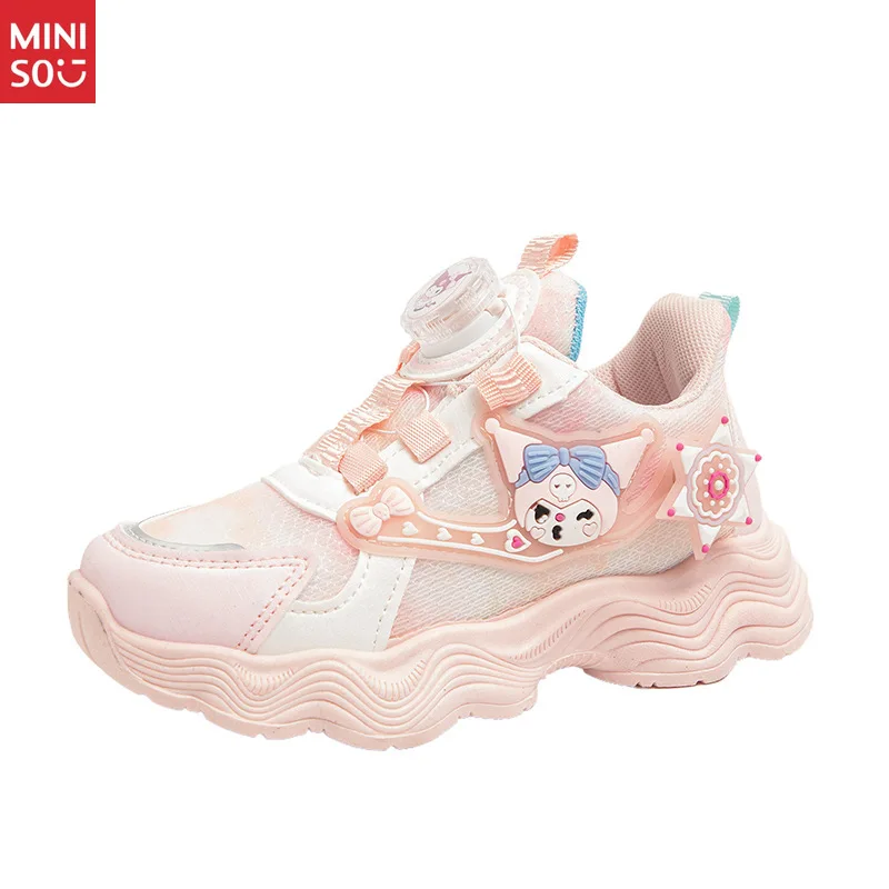 أحذية رياضية جلدية للفتيات من Miniso 2025، أحذية للأب وأحذية رياضية شبكية للأطفال الكبار #5