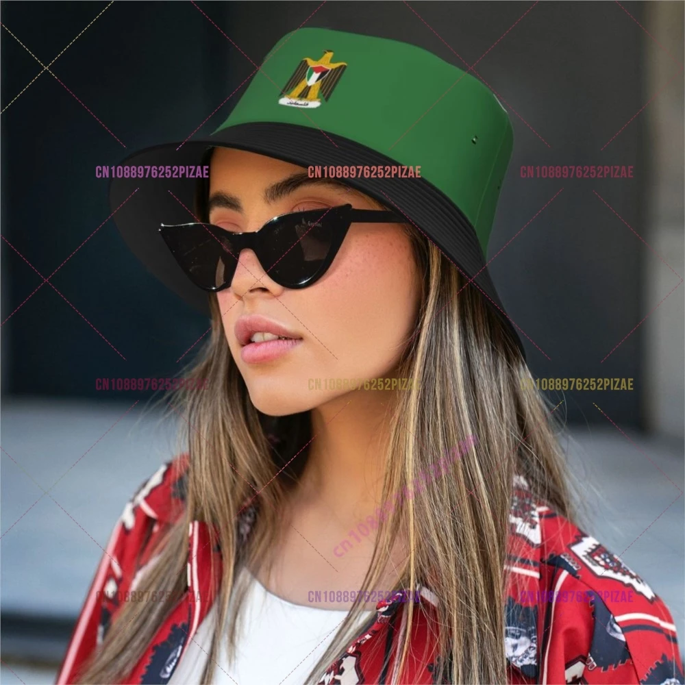 Palestine 3D Flag Men Women Soccer Bucket Hat Outdoor Sun Protection Cap Breathable Mesh For Fisherman Camping Hiking