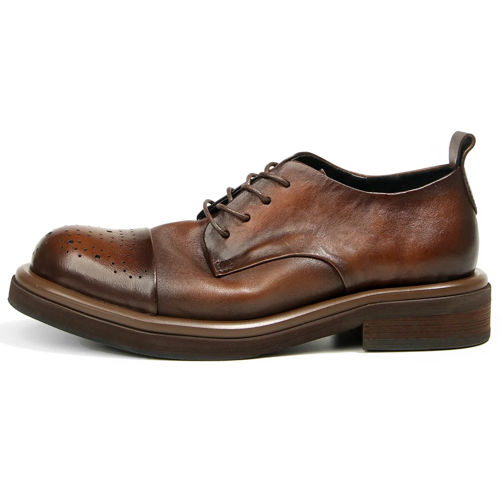 Top Qualität Echtes Leder Männer Brogues Oxford Retro Design Handgemachte Männer Hochzeit Formale Soziale Leder Schuhe