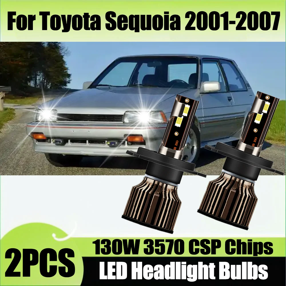 

2 шт. 3570 CSP чипы H4 светодиодные лампы для фар 30000LM 130 Вт мощные автомобильные фары 6000K белый 12 В для Toyota Sequoia 2001-2007