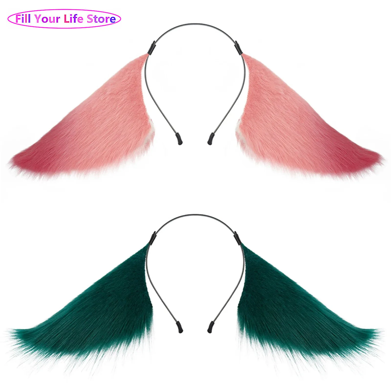 

Kids Adults Fuzzy Animal Ear Shaped Headband Handmad Accessory Comic-con Props for Cosplay Themed Party Stage Performance