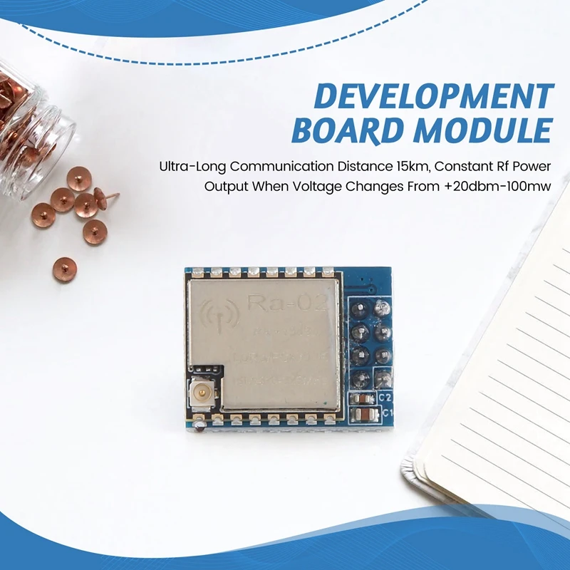 Lora Spread Spectrum Development Module Board, Módulo sem fio, Serial, UART Interface, RA-02, 433MHz, SX1278