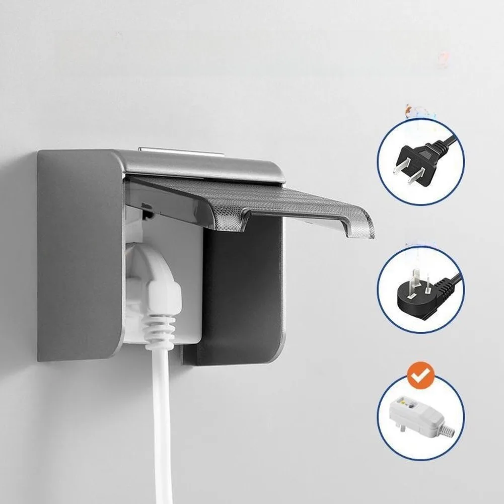 86-Type Waterproof Electrical Socket Cover ABS Plastic Outdoor Box 95x100x70mm Transparent Lid Rain and Dust Proof