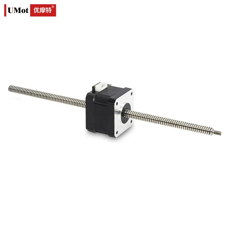 UMOT Mini Nema17 Non-captive Lead Screw Stepper Motor Holding Torque 0.27Nm Screw Tr8*2/Tr8*4/Tr8*8mm Thrust 100N/130N/140N/200N