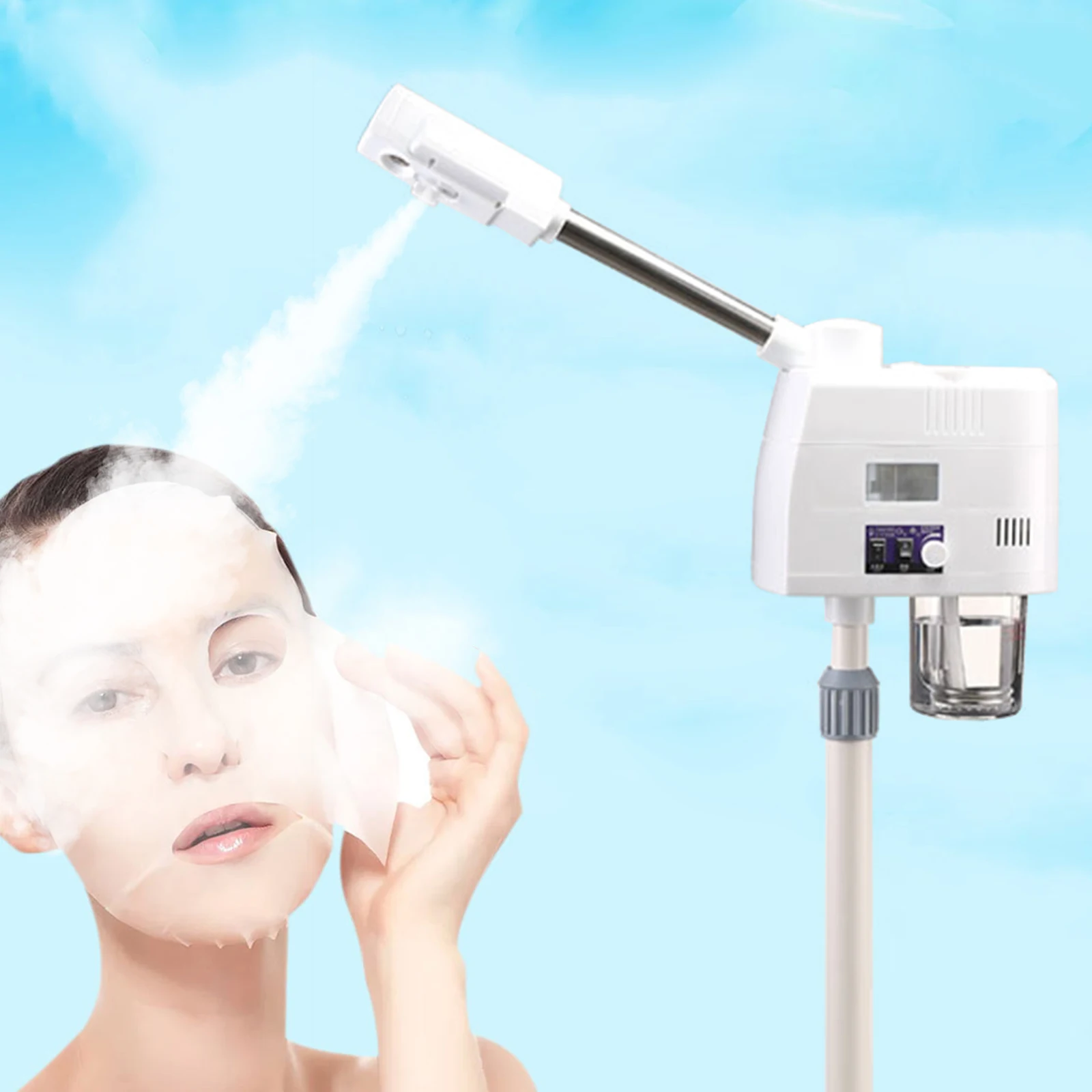 Standing Monotube Ozone Atomization Face Steamer Steam Machine Face Steamer Facial Multifunctional with 360 Degree Rotating