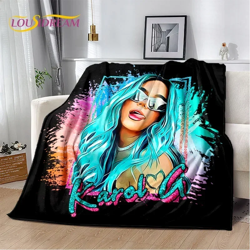 

Karol G Singer 3D Printing HD Blanket,Soft Throw Blanket for Home Bedroom Bed Sofa Picnic Travel Office Rest Cover Blanket Kids