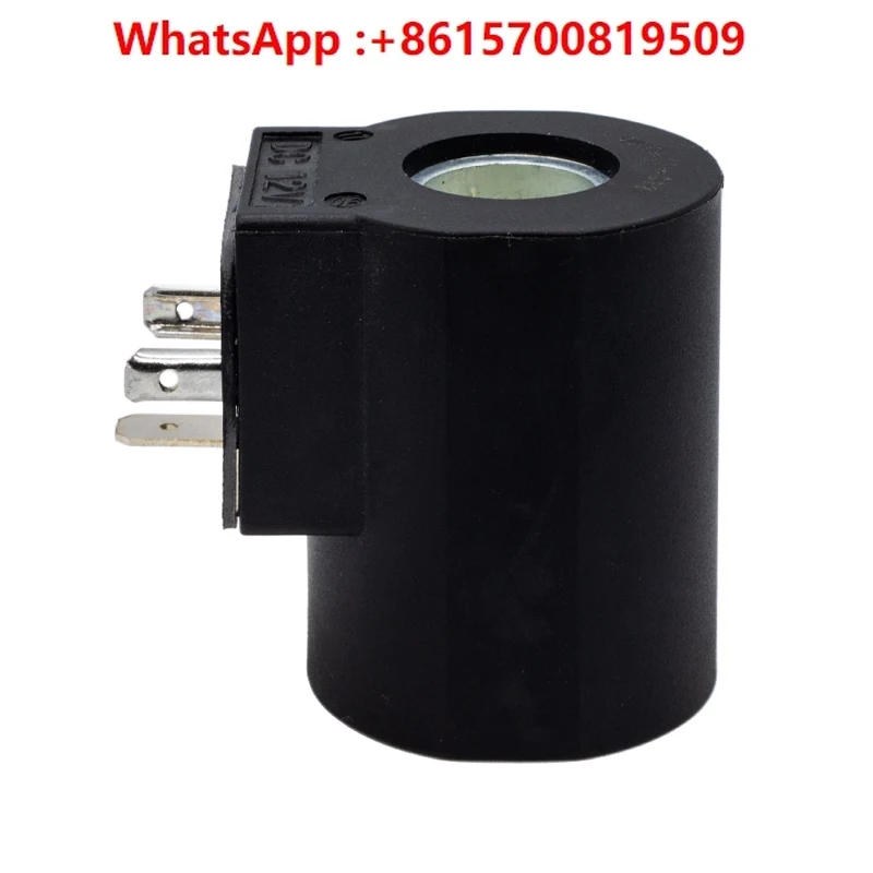 Hydraulic solenoid valve coil DC12 DC24 AC110 AC220 three-plug Dechi coil inner diameter 13 inner diameter 16