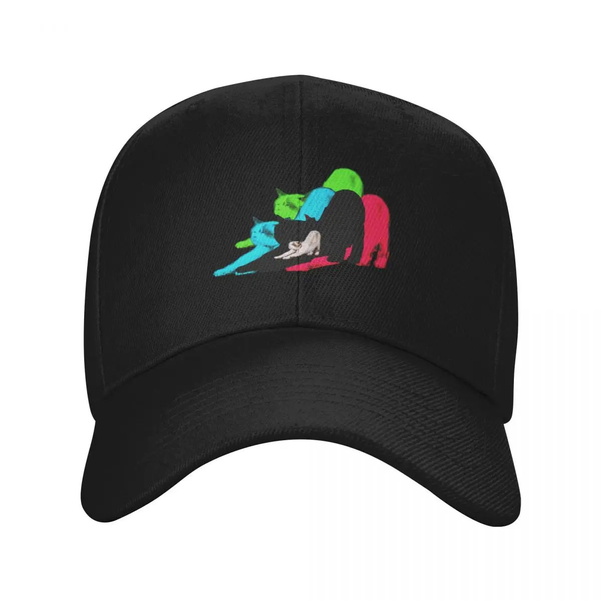 Fashion Glitch Cat Retro Digital Cat Graphic baseball cap Teenagers Cap Female