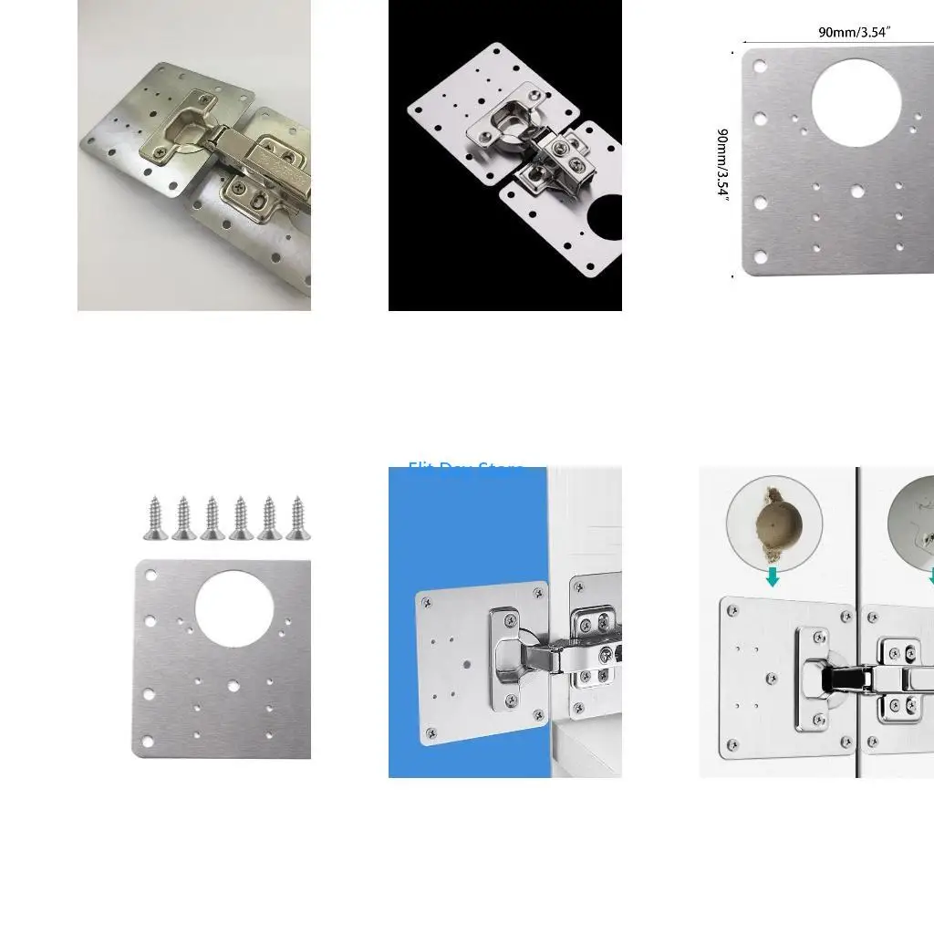 F92C 4 Pcs Hinge Repair Plate for Protecting Wooden Cabinet Cupboard Door