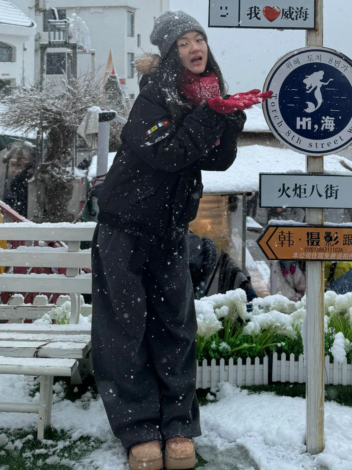 

Parkas Kawaii Womens Autumn Natural Plush Extended Long-Sleeved Outdoor Military Curved Students Cinching Thickened Simplicity