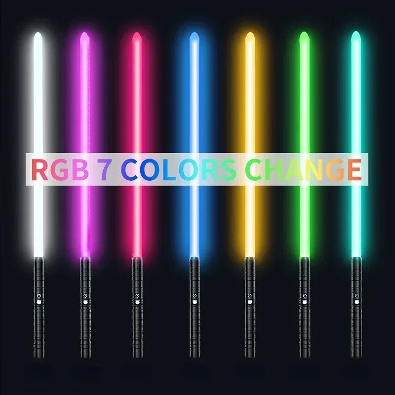 80-センチメートルライトセーバースムーズスイングヘビーデュエル-rgb-7-色変更サウンドフォントフォース-fx-foc-ブラスターおもちゃジェダイレーザー剣発光おもちゃ