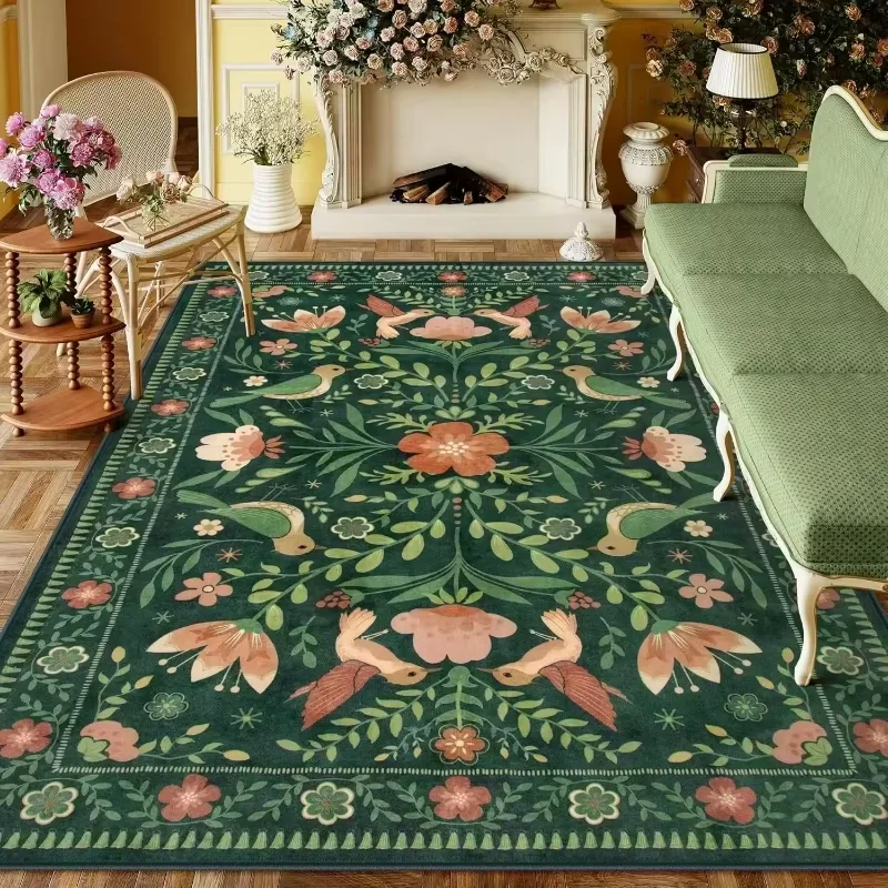 

VIKAMA Home Decoration Retro Flower Carpet Non-slip Floor Mat Large Area Rugs Rug For Bedroom Living Room Carpet Outdoor Carpet