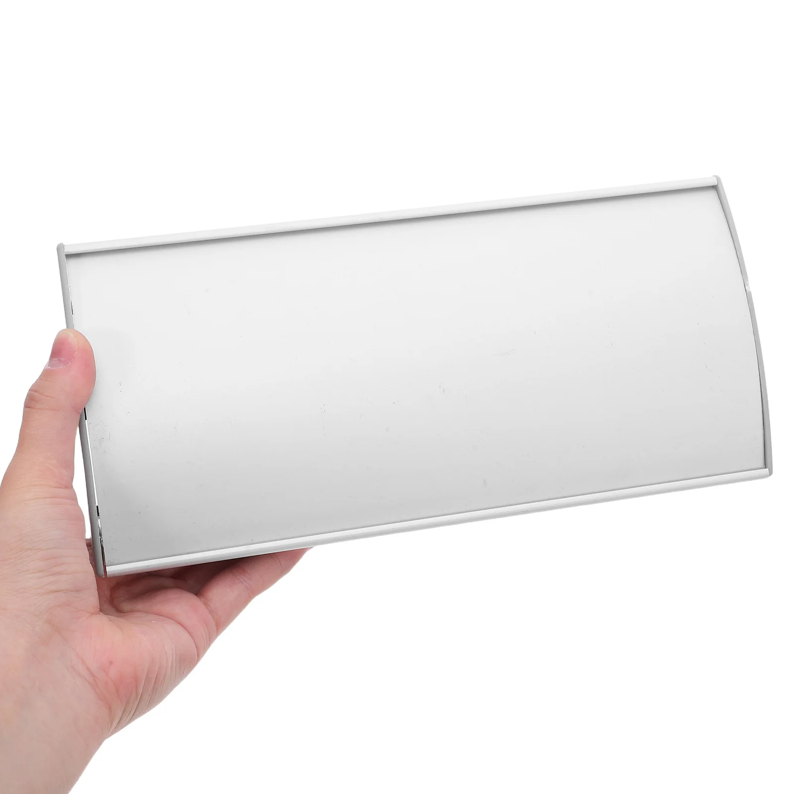 

Arched Desk Name Plate Holder Metal Stand Up Signage For Office Cubicle Reception Curved Name Plaque Vertical Display Stand