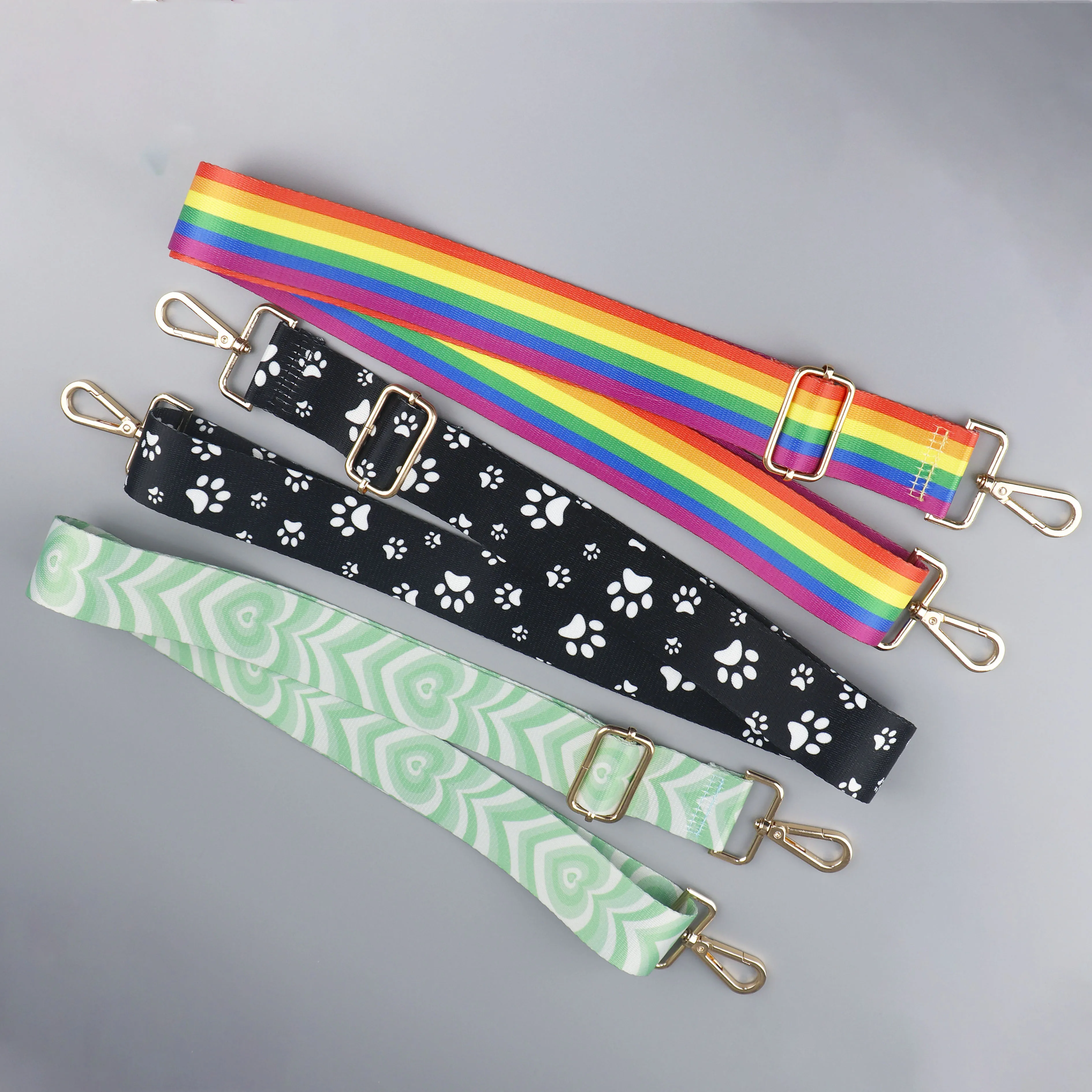 Rainbow Pattern Bag Strap, correias coloridas para Crossbody Messenger, acessórios para bolsa de ombro, cintos ajustáveis