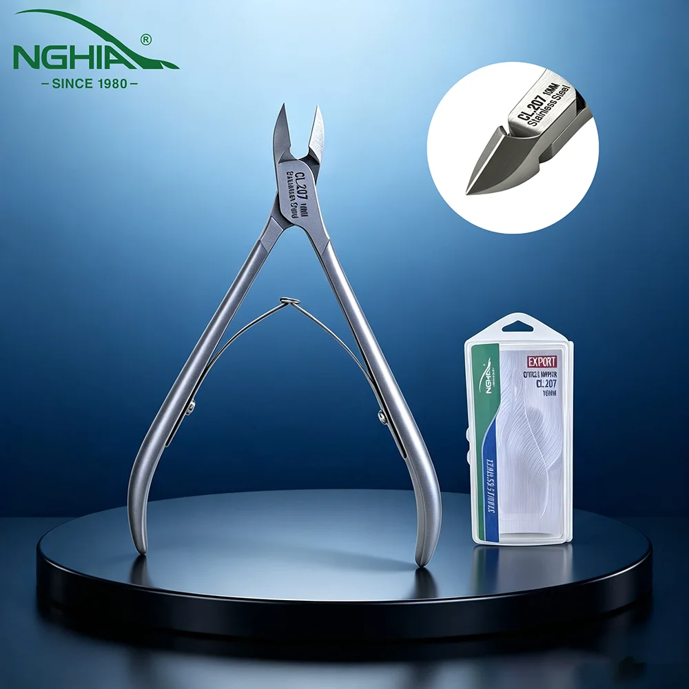 NGHIA 10mm Extra Long Blade Stainless Steel Cuticle Nipper Professional Nail Art Dead Skin Scissor Pedicure Manicure Beauty Tool