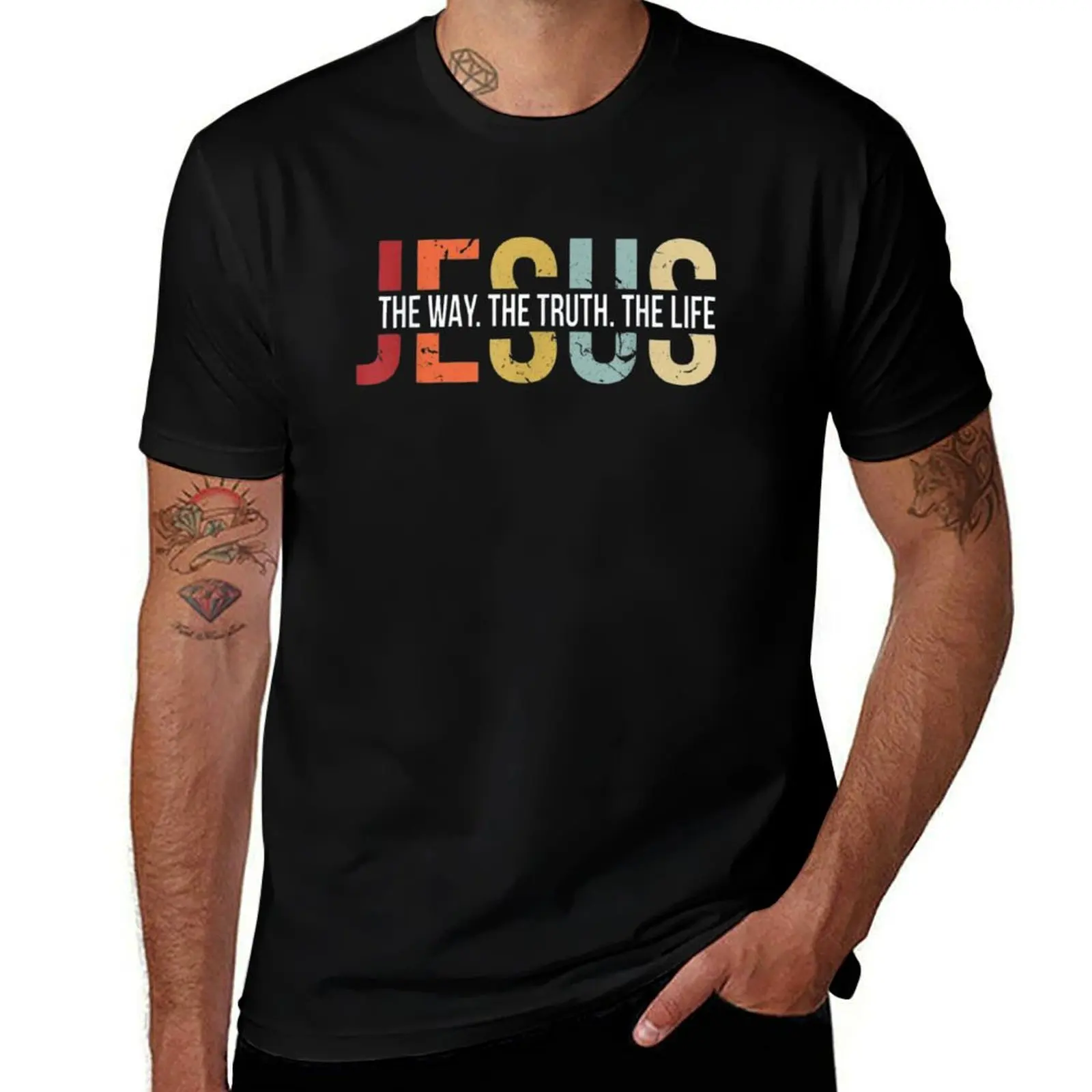 T-shirt à manches courtes Jésus, la voie, la vérité, la vie, pour la fête de l'indépendance