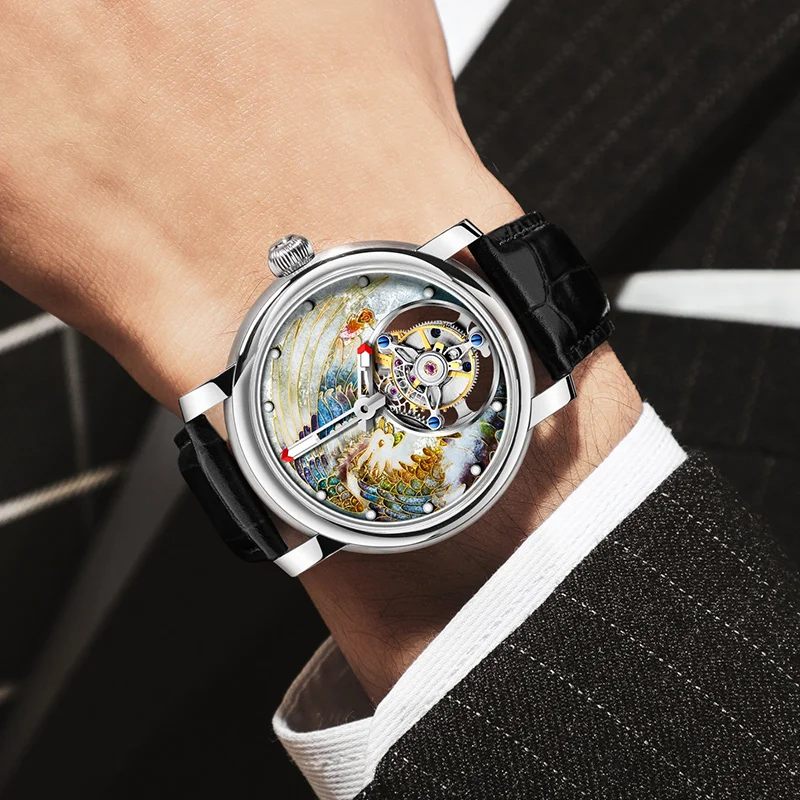 Haofa Enamel Craft Tourbillon Watch Unique Design Auspicious Dial Watch Limited Edition Pre-sale Manual Tourbillon 2218