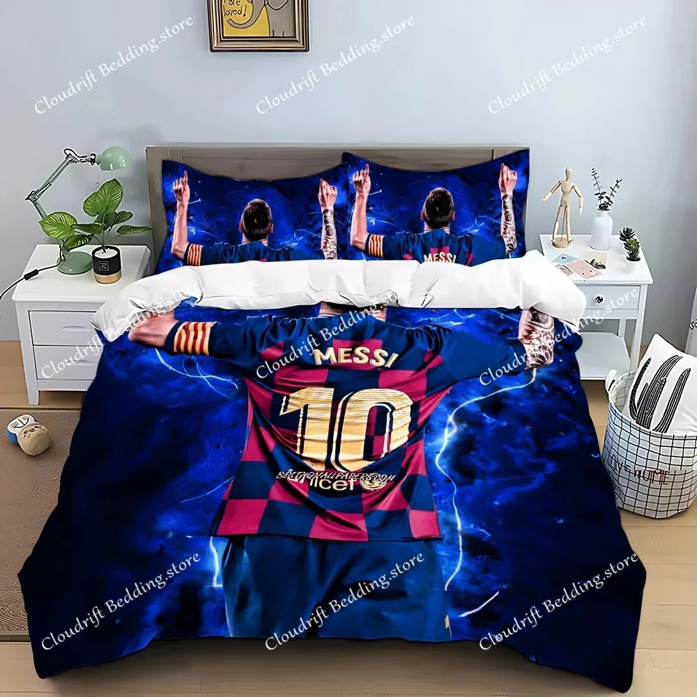 

Football Star Duvet Cover Pillowcase M-Messi CR7 Bedding Set Adult Boy Girl Bedroom Decoration Gift Single Double Large Size963