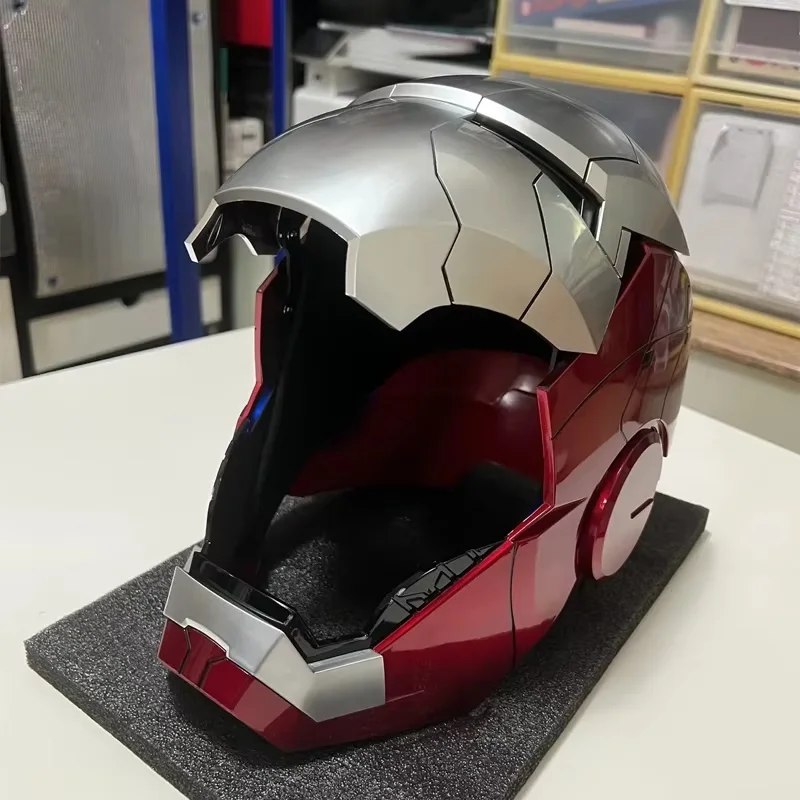 Mk5 1:1 Scale Iron Man Helmet Voice Control Tri Modes Collectible Wearable Glowing Opening Closing Jarvis Mask For Adult Cosplay view 5