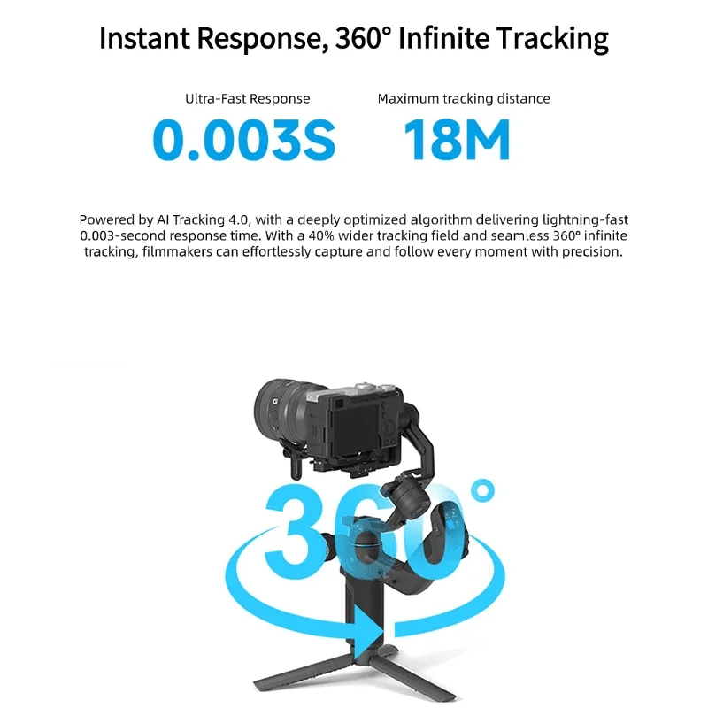 FeiyuTech SCORP Mini 3 Pro Gimbal with AI 4.0 Tracking, Detachable Handle, for Mirrorless, Action & Smartphone