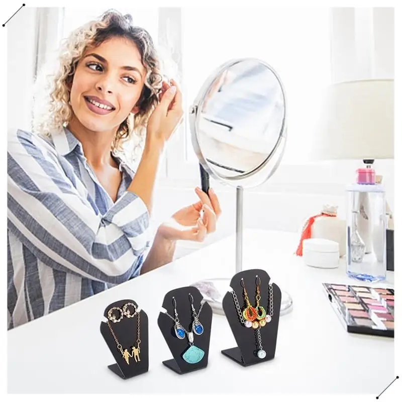 

3Piece Acrylic Necklace Display Stand Pendant Display Holder Earring Display Rack