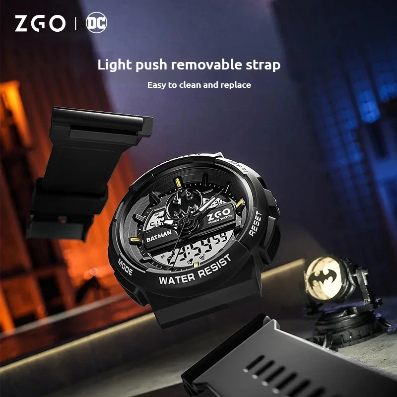 2024 New Dc Batman Co-Branded Watch Rubber Cool Glow-In-The-Dark Male Teen Student Trend Sports Electronic Watch Boy gift