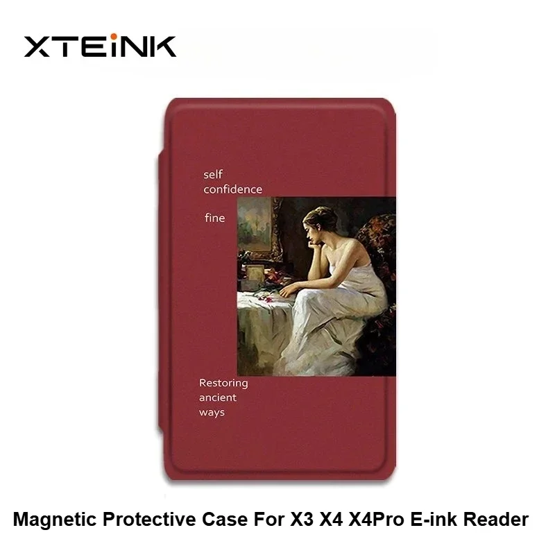 XTEINK X4Pro Magnetic Protective Case X3 X4 E-ink Reader All-inclusive Anti-fall Protective Shell Retro Oil Painting E-Book Case