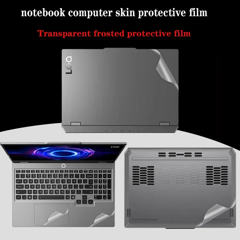For Lenovo LOQ 15IRX10 15IRX9 15IRH8 15.6inch Laptop 15ARP9 transparent frosted body sticker easy to cut protective film.