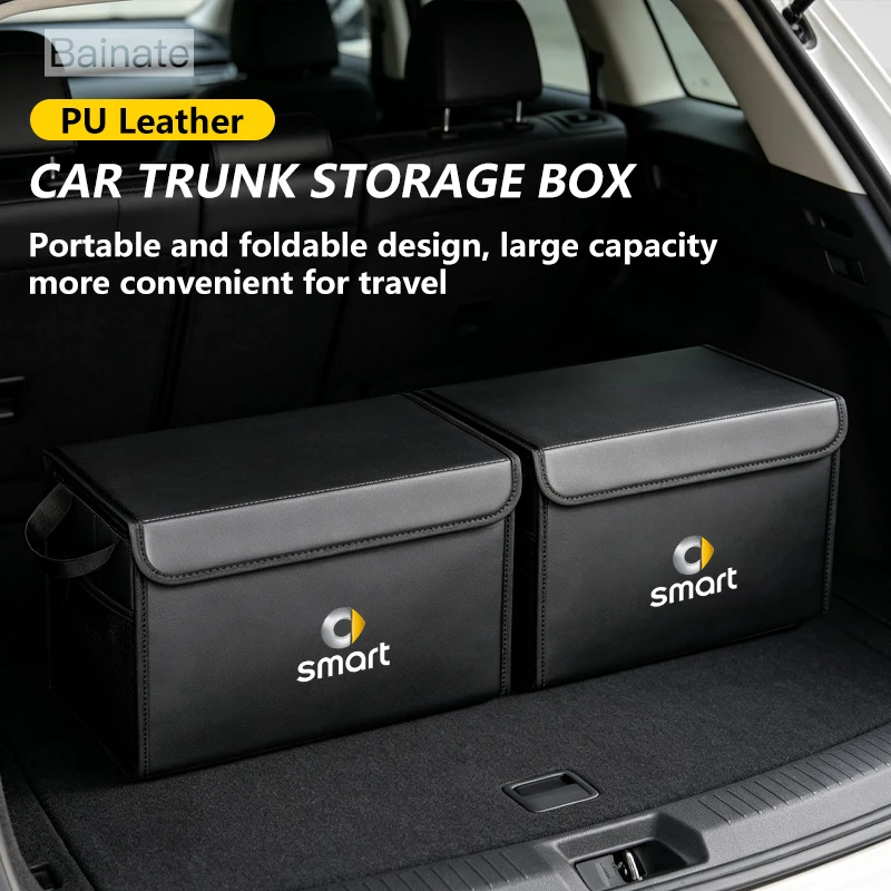 Car Trunk Foldable Storage Box For Smart 1 3 5 FORTWO FORFOUR 451 453, Multi-Functional Folding Storage Auto Storage Accessories