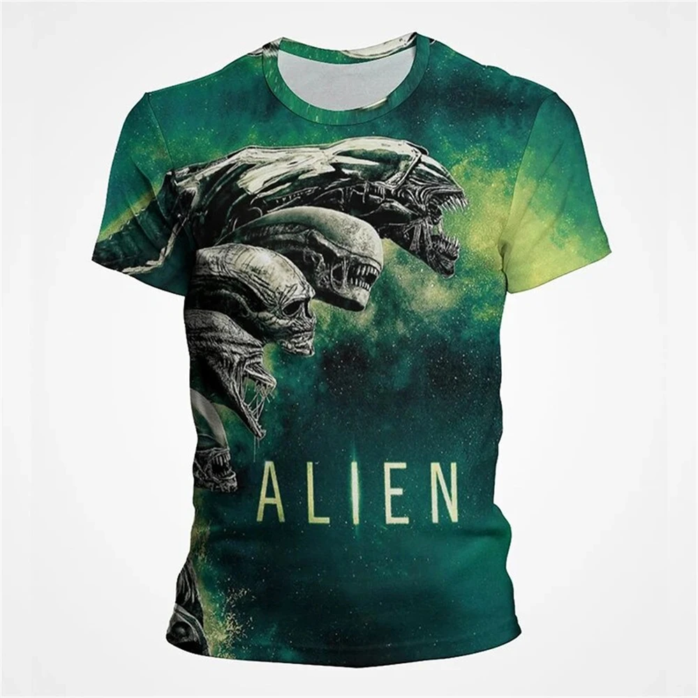 MINISO New T-Shirts Alien Horror Movie 3D Print Streetwear Men Women Fashion Oversized T Shirt Kids Boy Girl Tees Tops Clothing