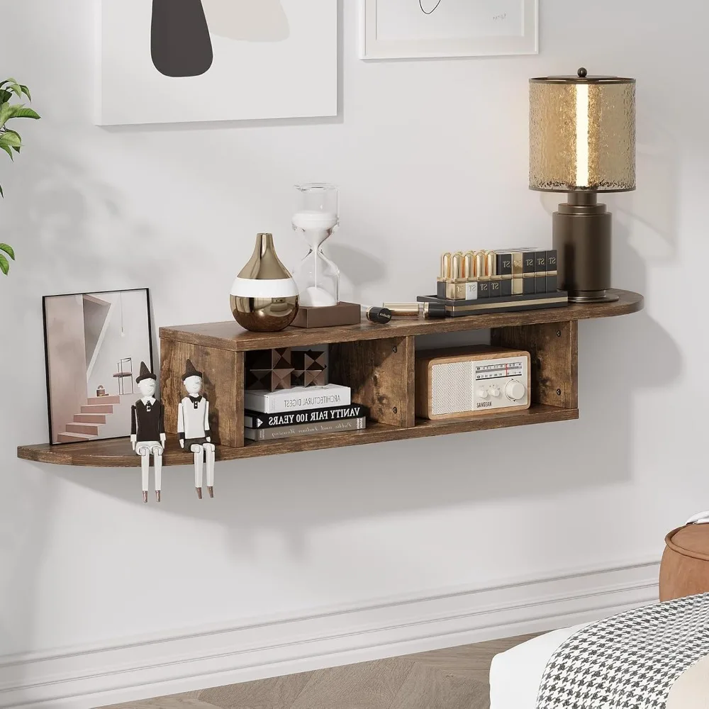 Suporte de TV flutuante para 55 centro de entretenimento com armazenamento de montagem na parede e prateleira para sala de estar