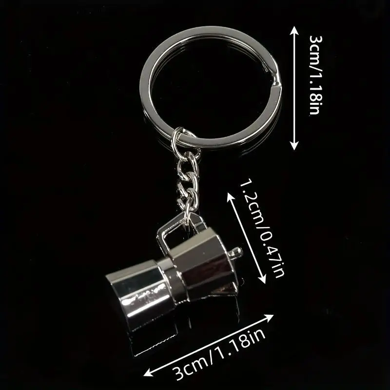 Moka Pot Coffee Keychain Unique Barista Pendant Lightweight Anti-Rust Key Ring for Backpack Charm Gift